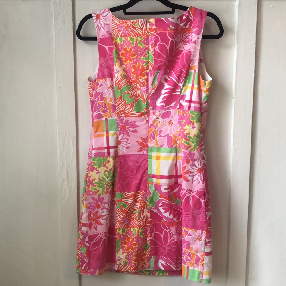 Lilly Pulitzer Pink Patchwork Shift Dress With Wh… - image 2